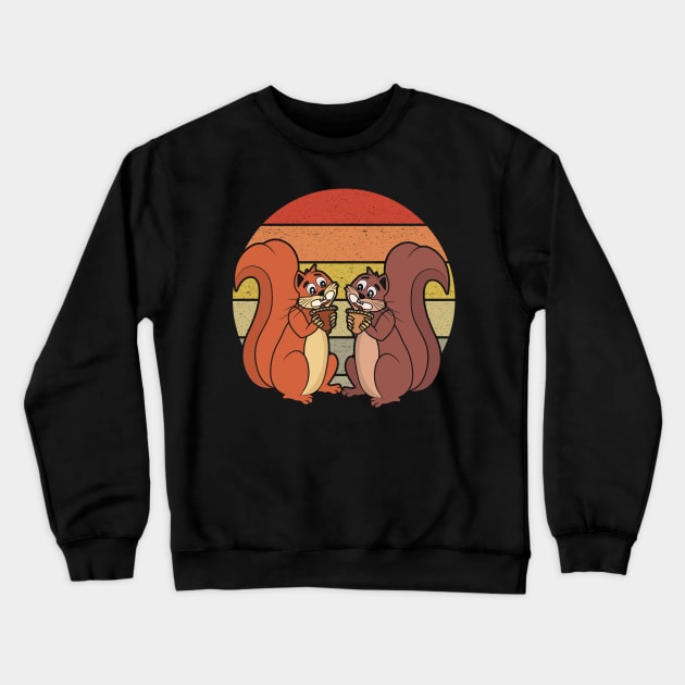 Squirrel Retro Vintage Crewneck Sweatshirt by Tesszero